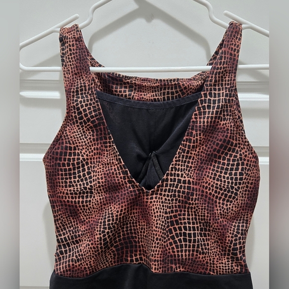 MIRACLESUIT ONE PIECE BATHING SUIT SWIMWEAR BLACK BROWN CHEETAH PRINT WOMEN 12 - Picture 6 of 14